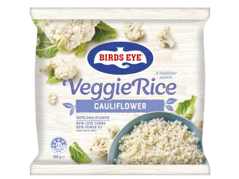 Birds Eye frozen veggie rice cauliflower healthy and sustainability product review