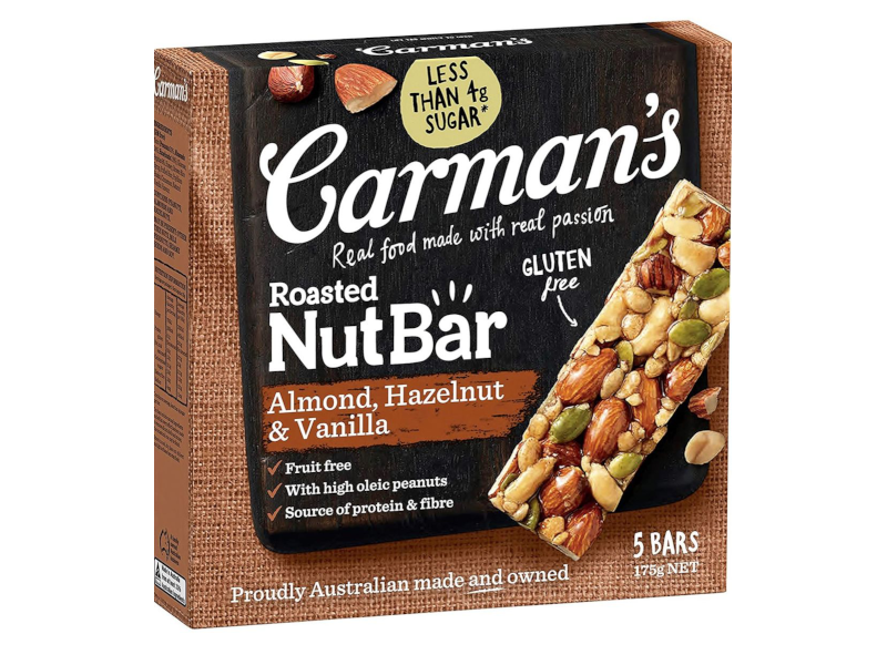 Carman's almond hazelnut vanilla muesli bar