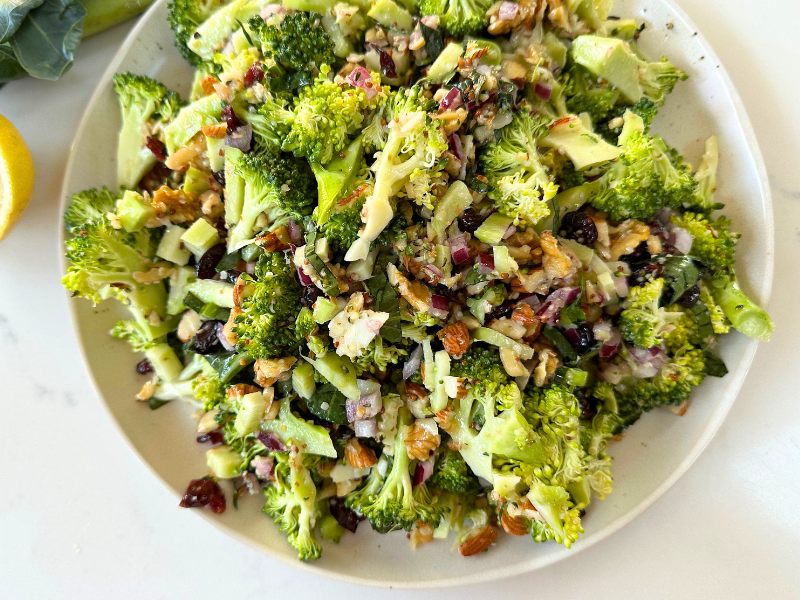 Broccoli and hemp seed salad dietitian 